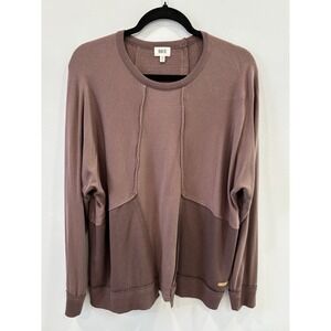 BKE Women's Mauve Oversized Pullover Top M Raw Edge Soft Casual Relaxed Fit